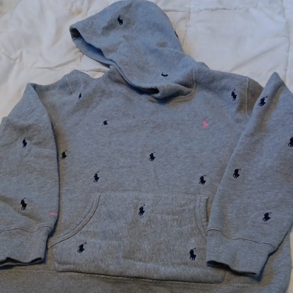 Polo by Ralph Lauren Gray Hoodie with Black and Pink Accents - Picture 6 of 10